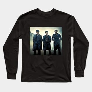 thomas shelby, arthur shelby jr and john shelby are well dressed in the fog as abstract art Long Sleeve T-Shirt